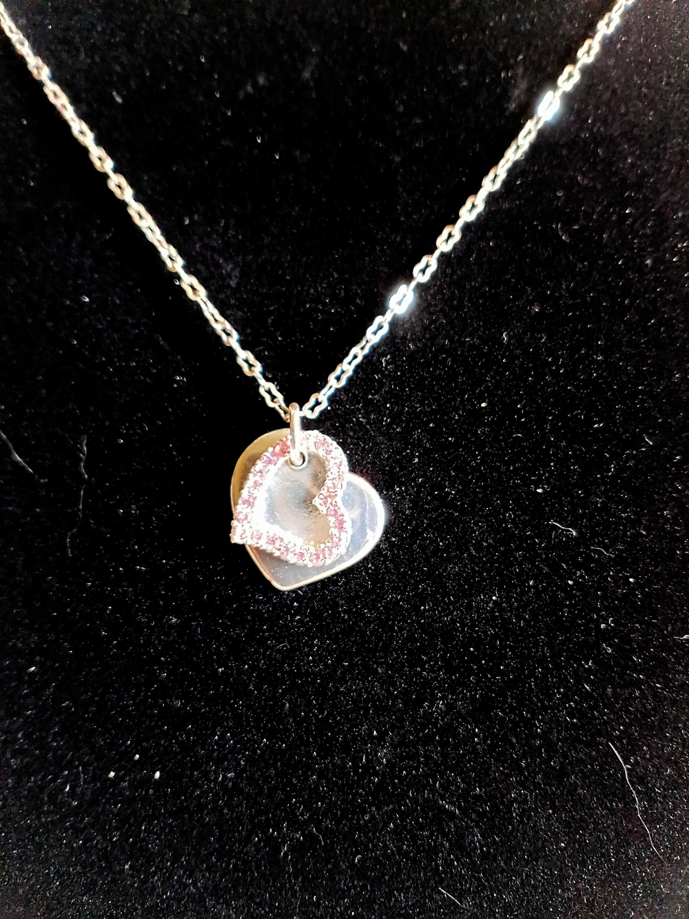Double Heart Pendant Necklace